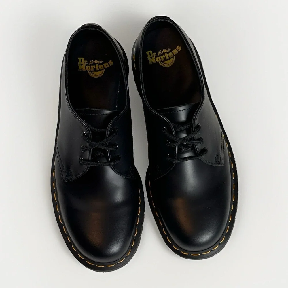 Doc Dr. Martens 1461 Bex Black Smooth Leather Platform Mens 9 Shoes Oxfords Goth